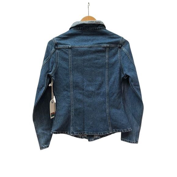 Daily Blue Denim Jean Jacket XS Western Casual Collared Button Up Coat - Picture 2 of 8